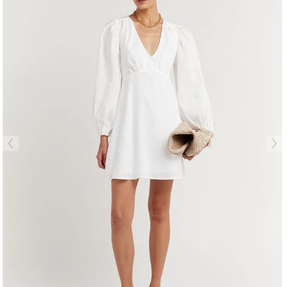 Dissh Open Back Linen Mini Dress sz 2 - Picture 6 of 6